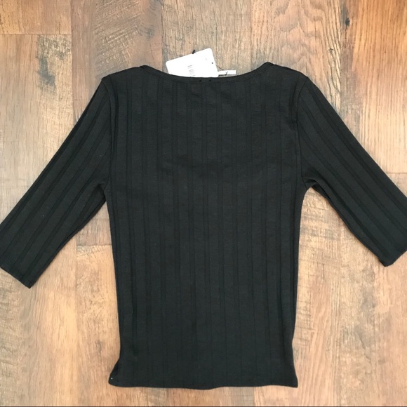 Free People Central Park black ribbed top NWT - Picture 4 of 5